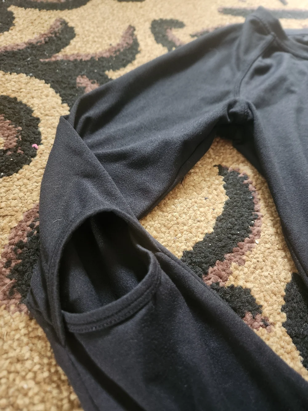 Gymshark Black Drawstring Long-Sleeve Cropped Workout Top Small Women's